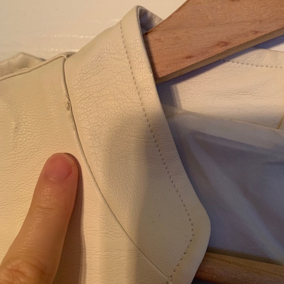 Cream Vegan Leather Fringe Jacket - Picture 9 of 11